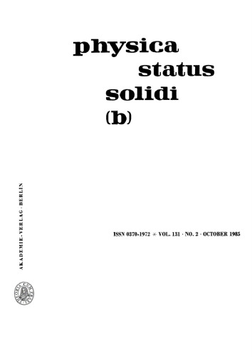 Physica status solidi / B.: Volume 131, Number 2 October 1