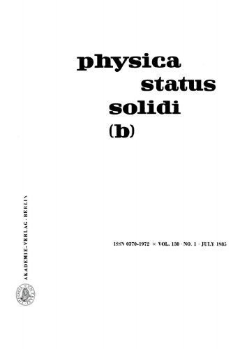 Physica status solidi / B.: Volume 130, Number 1 July 1