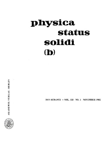 Physica status solidi / B.: Volume 132, Number 1 November 1