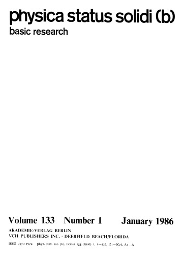 Physica status solidi / B.: Volume 133, Number 1 January 1
