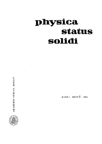 Physica status solidi: Band 1, Heft 1 1961