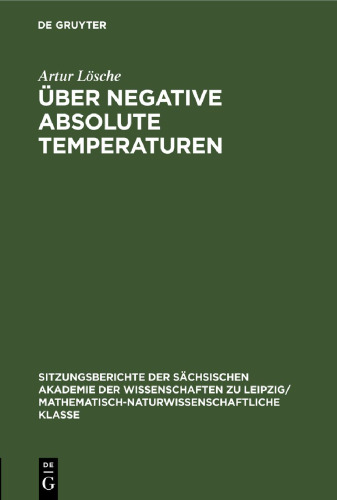 Über negative absolute Temperaturen: Eine Einführung