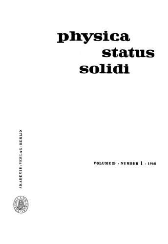 Physica status solidi: Volume 29, Number 1 September 1
