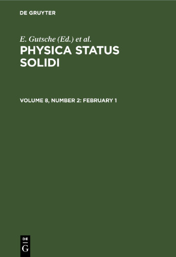 Physica status solidi: Volume 8, Number 2 February 1