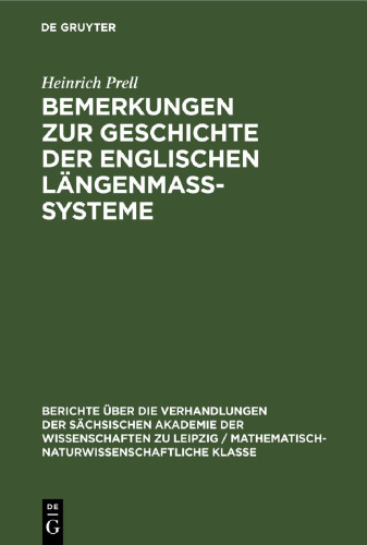Bemerkungen zur Geschichte der englischen Längenmass-Systeme