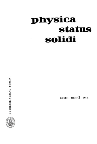 Physica status solidi: Band 1, Heft 2 1961