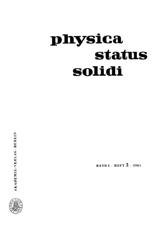 Physica status solidi: Band 1, Heft 3 1961