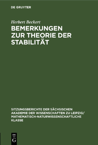 Bemerkungen zur Theorie der Stabilität