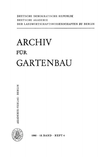Archiv für Gartenbau: Band 13, Heft 4