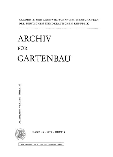 Archiv für Gartenbau: Band 20, Heft 4 1972