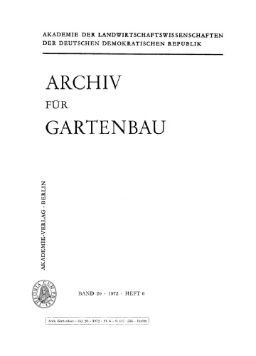 Archiv für Gartenbau: Band 20, Heft 6 1972