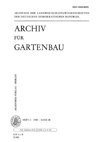 Archiv für Gartenbau: Band 28, Heft 2 1978