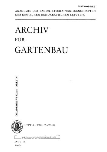 Archiv für Gartenbau: Band 28, Heft 5 1978