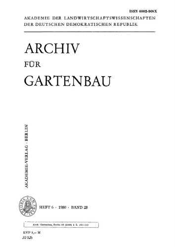 Archiv für Gartenbau: Band 28, Heft 6 1980
