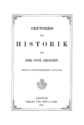 Grundriss der Historik