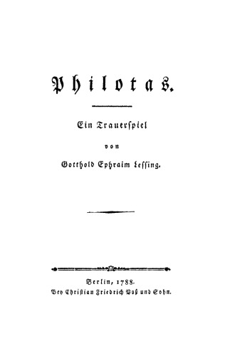 Philotas: Ein Trauerspiel