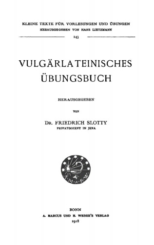 Vulgärlateinisches Übungsbuch