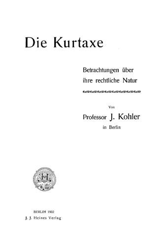Die Kurtaxe