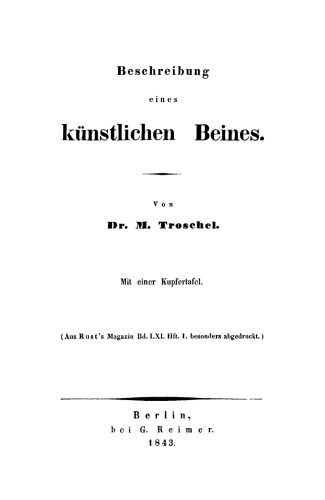 Beschreibung eines künstlichen Beines