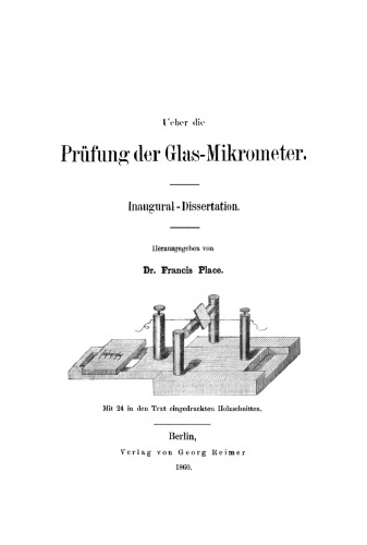 Ueber die Prüfung der Glas-Mikrometer
