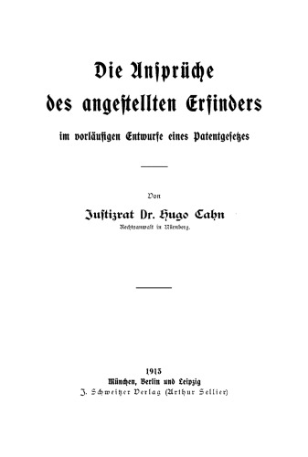 Die Ansprüche des angestellten Erfinders