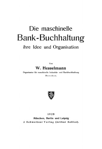 Die maschinelle Bank-Buchhaltung