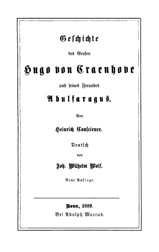 Geschichte des Grafen Hugo von Craenhove und seines Freundes Abulfaragus