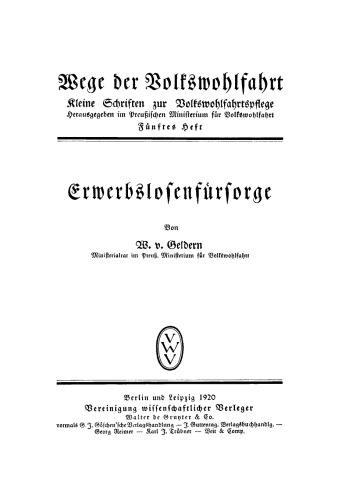 Erwerbslosenfürsorge