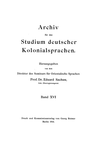 Kurzer Abriß des Madschamedialekts