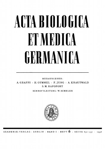 Acta Biologica et Medica Germanica: Band 1, Heft 6