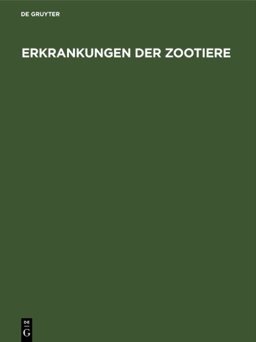 Erkrankungen der Zootiere: Verhandlungsbericht des XX. Internationalen Symposiums über die Erkrankungen der Zootiere vom 14. Juni bis 18. Juni 1978 in Dvur Králové