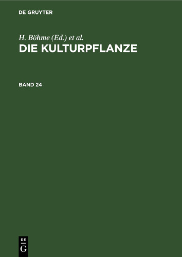 Die Kulturpflanze: Band 24