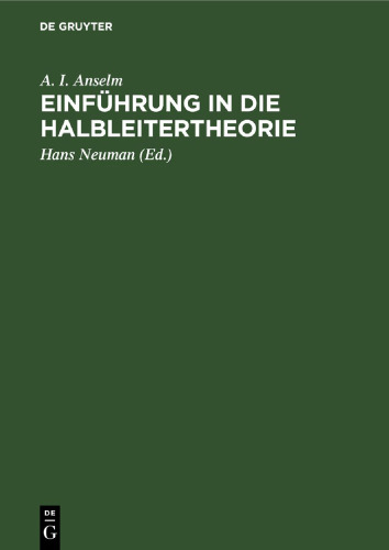 Einführung in die Halbleitertheorie