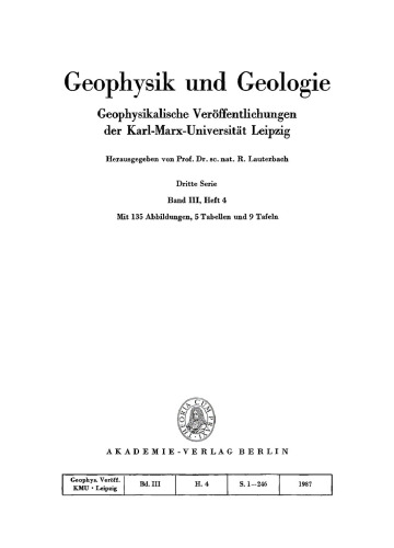 Geophysik und Geologie: Band 3, Heft 4
