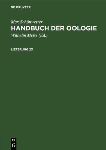 Handbuch der Oologie: Lieferung 23