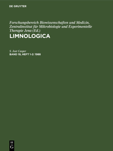 Limnologica: Band 19, Heft 1-2 1988