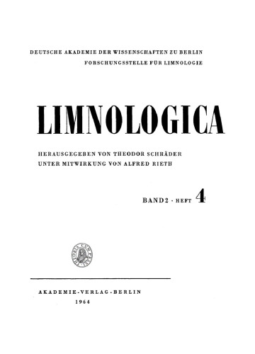 Limnologica: Band 2, Heft 4