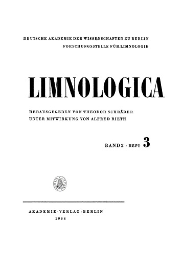 Limnologica: Band 2, Heft 3