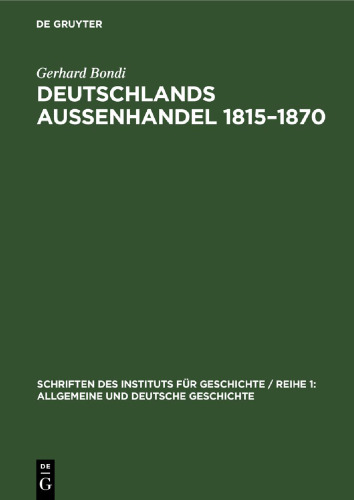 Deutschlands Aussenhandel 1815–1870