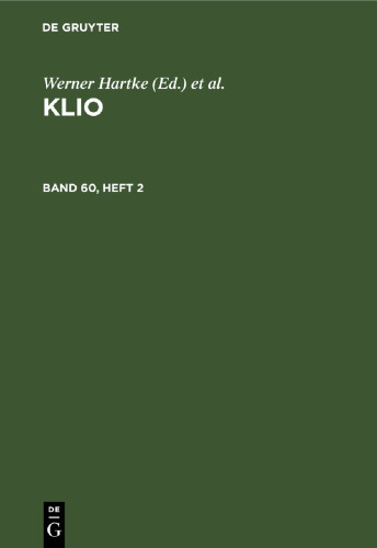 Klio: Band 60, Heft 2