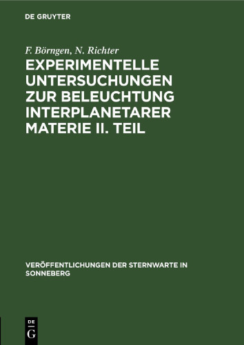 Experimentelle Untersuchungen zur Beleuchtung interplanetarer Materie II. Teil: Streuung und Polarisation elektromagnetischer Wellen an Wolken feiner Partikel unregelmäßiger Gestalt
