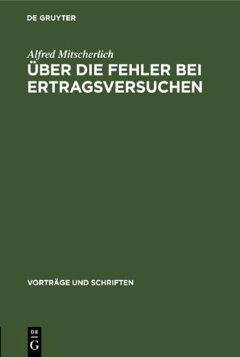 Über die Fehler bei Ertragsversuchen
