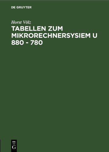Tabellen zum Mikrorechnersysiem U 880 - 780
