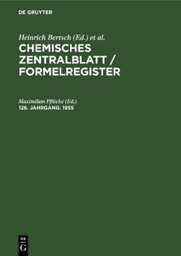 Chemisches Zentralblatt / Formelregister: 126. Jahrgang 1955