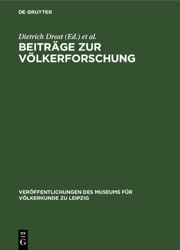 Beiträge zur Völkerforschung: [Textband]