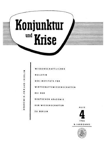 Konjunktur und Krise: Jahrgang 8, Heft 4