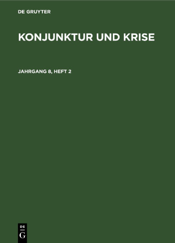 Konjunktur und Krise: Jahrgang 8, Heft 2