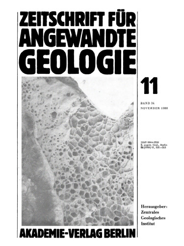 Zeitschrift für Angewandte Geologie: Band 34, Heft 11 November 1988