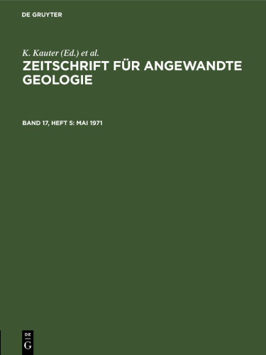 Zeitschrift für Angewandte Geologie: Band 17, Heft 5 Mai 1971