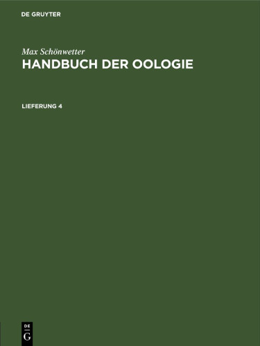 Handbuch der Oologie: Lieferung 4